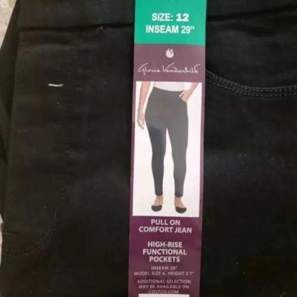 Gloria Vanderbilt Pull On Comfort Jean Womens 12 Beverly New High Rise Slimming